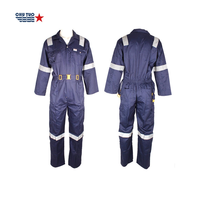 190GSM Overall Sliver Reflective Strip Marine Men Work Clothes Workwear Bolier Suit Boilersuit Coverall Working Uniform