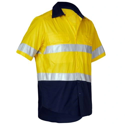 Equipamento de proteção fluorescente amarelo para camisa refletora de segurança uniforme