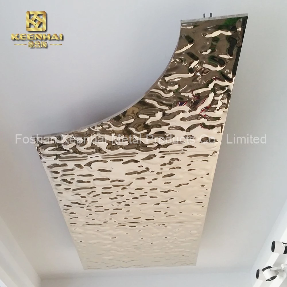 Practical Decorative 3D 201 304 316 316L Stamped PVD Suspended Water Ripple Corrugated Stainless Steel Ceiling Sheet/Plate (KH-MC-S1)