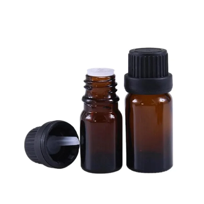 Bouchon à vis 10ml liquide brun des bouteilles en verre essentiellement huile essentielle