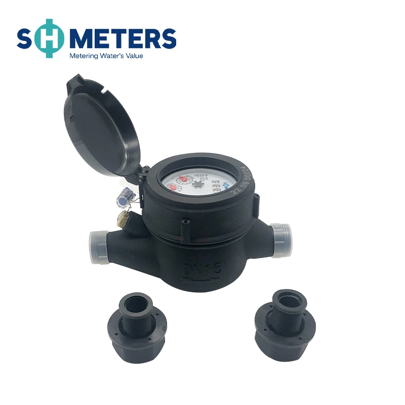 R160 Class C DN 15 Reed Switch Plastic Dry Type Cold Multi Jet Water Meter