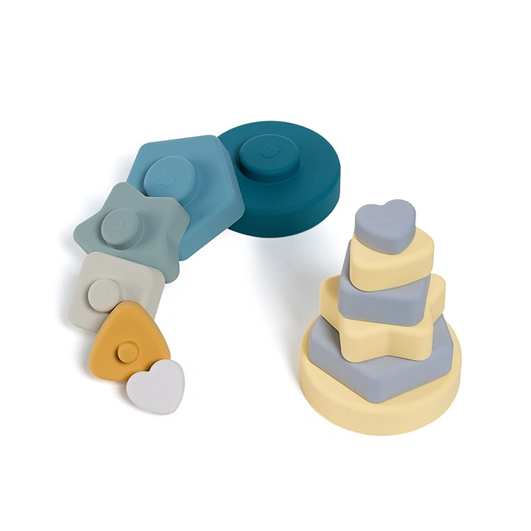 OEM / ODM Soft Silikon Bausteine andere pädagogische Nesting Spielzeug Kinder Stapelspielzeug