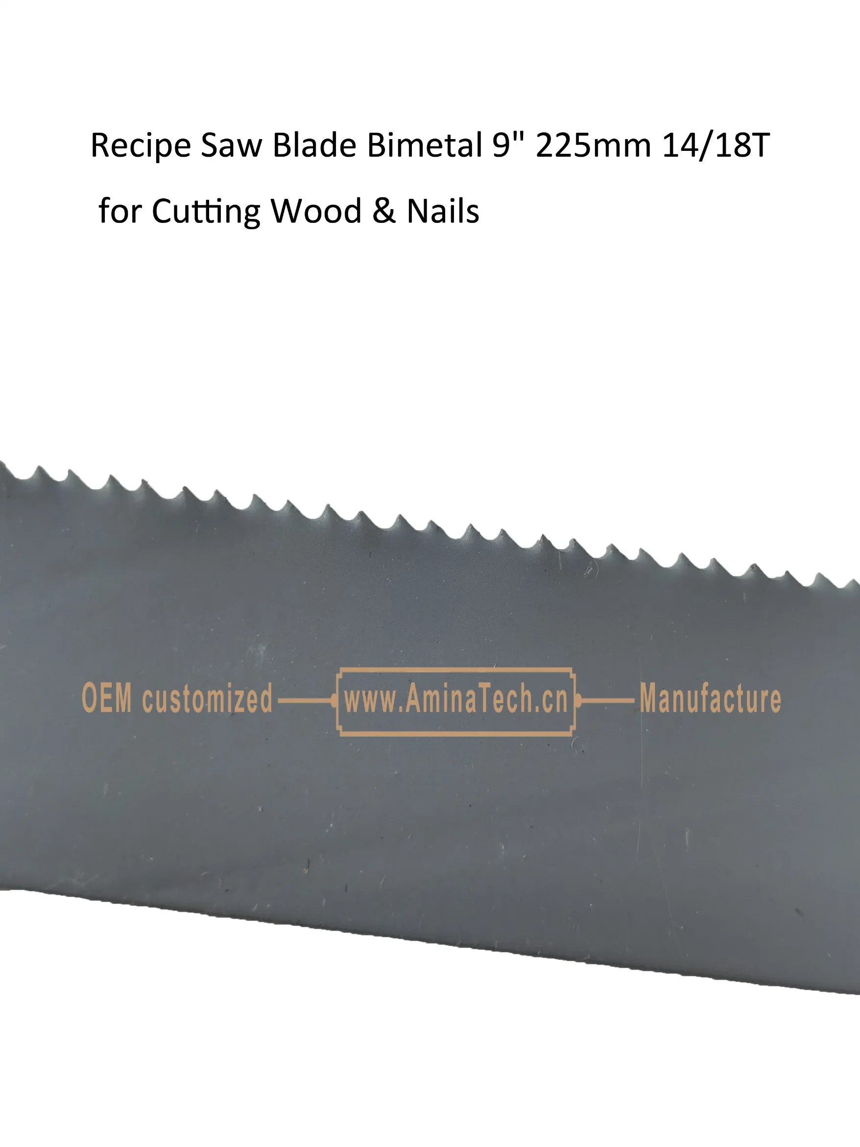 Recip Saw Blade Bimetal M42 8% cobalt Demolition for Cutting Steel Tube, Metal Sheet and Hard Wood Size:9"225mm14/18T