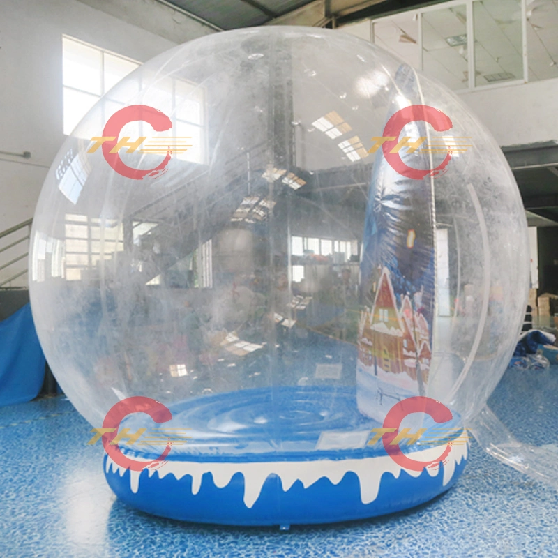 Life Size Inflatable Christmas Snow Globe with Custom Banner and Jumping Pad for Outdoor