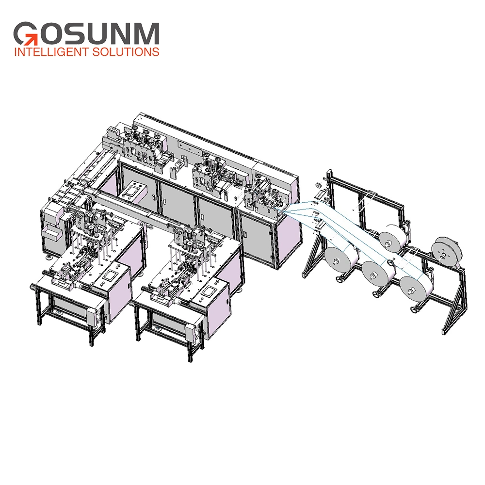 Max. 220PCS/min. 1+2 Hochgeschwindigkeits-Selbstauslaufgerät, nicht gewobene Flat Gesichtsmaske, die Maschine mit 2 Verpackungen ganze Produktionslinien macht