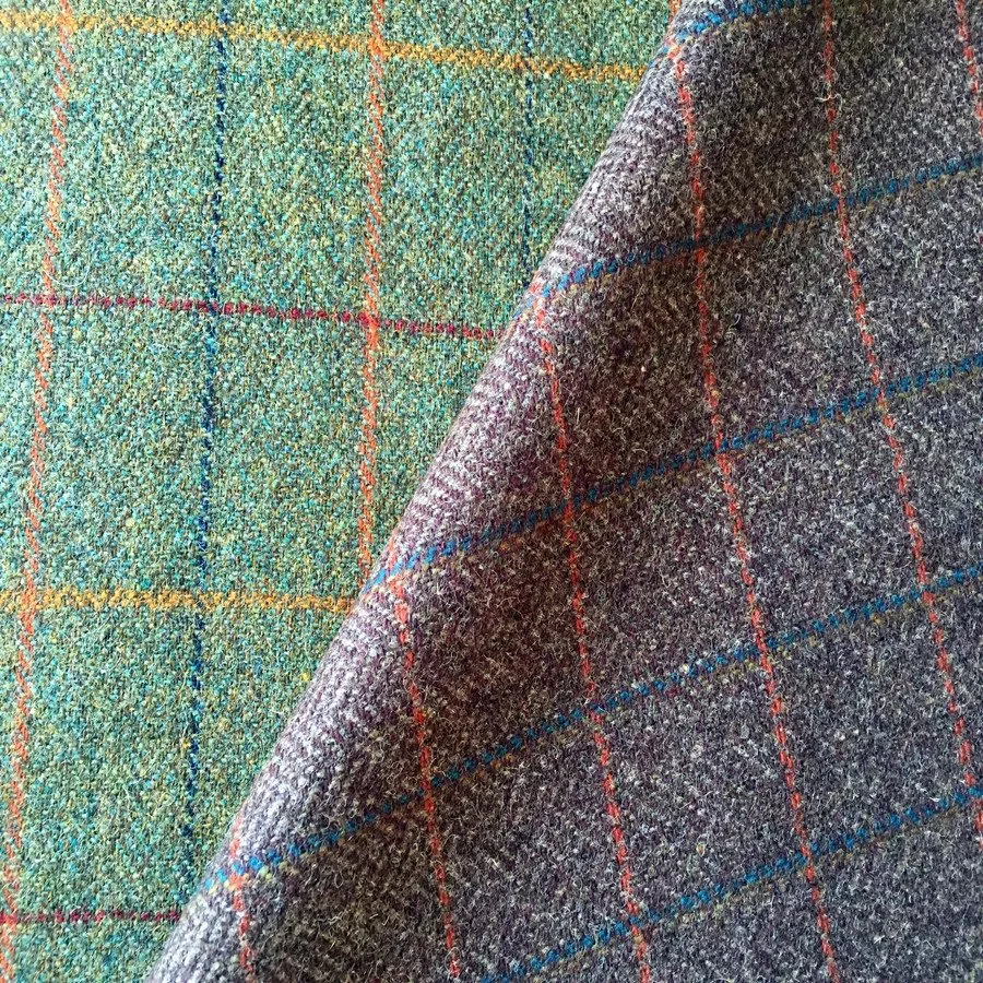 Pure 100% Wool Coarse Fabric, Britain Woolen Tweed Houndstooth Fabric, UK Style Coat Fabric 300GSM