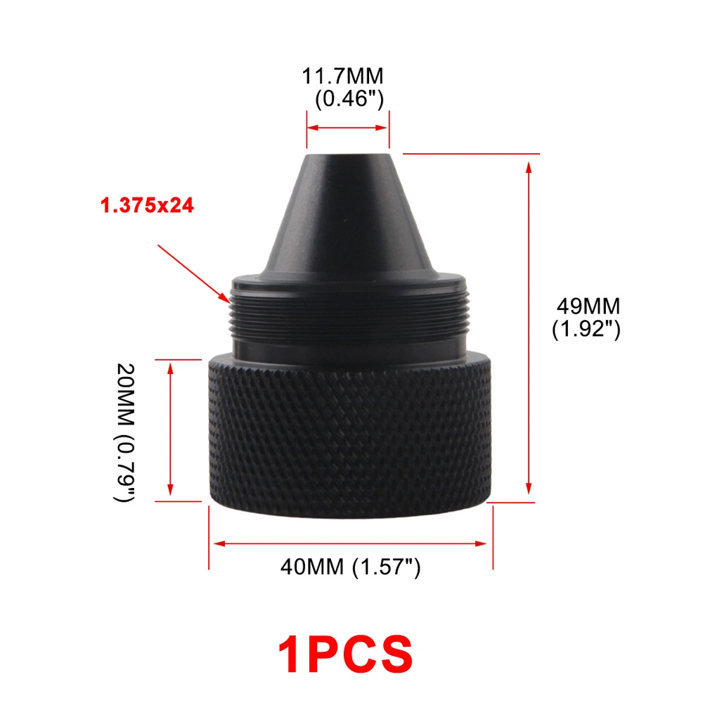 Qt Qt54X118 Aluminio 1.375X24 de parpadeo de la copa la tapa de cierre del tubo de cono de 1/2X28 5/8X24 de 10pulgadas 1.57 Od limpieza aceite modular