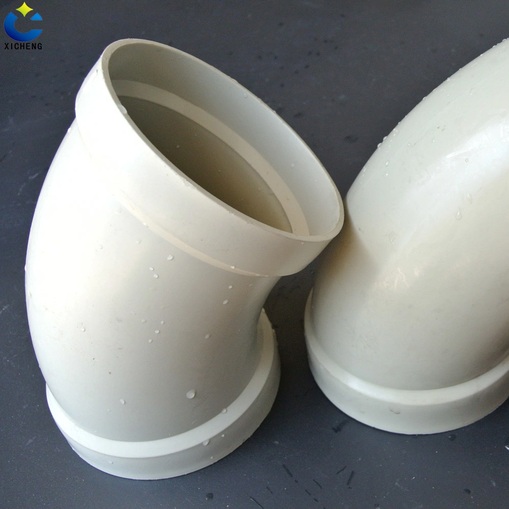 90 45 180 Degree Industrial PP/PVC Carbon Elbows Pipe Elbow Air Duct Plastic Tube Connect Elbow Customized Size