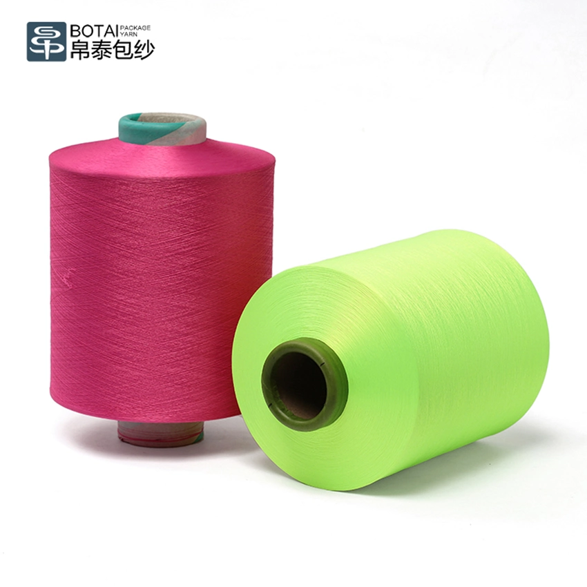 L'air 100 % polyester couvert les filés de polyester de fils pour la machine à tricoter