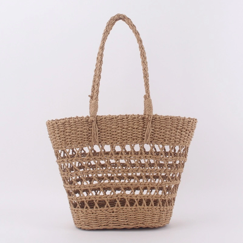 Women Straw Shoulder Bag Handbag Rattan Hand Woven Esg16471