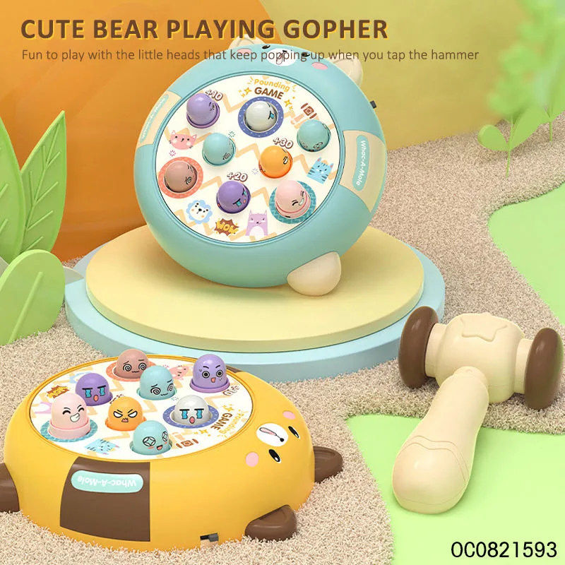 Indoor Sports Jeux Cute Bear électrique Mini Whack a Mole Machine de jeu Machine de jeu pour enfants Kids frapper frappe jouet pour bébé