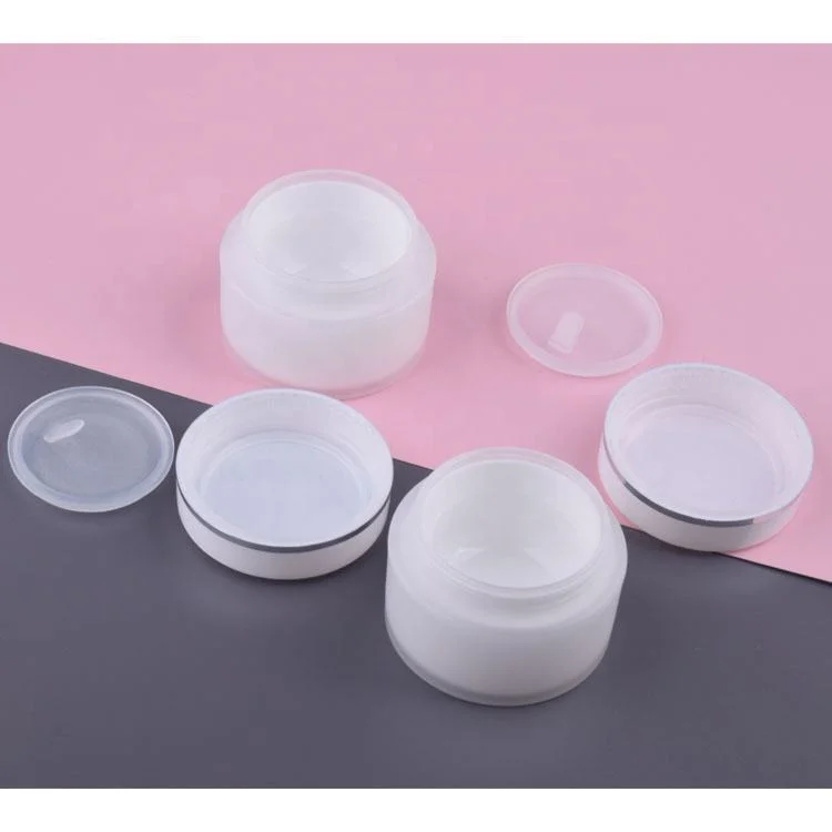 10g 15g 20g 30g 50g Récipient de conditionnement en plastique blanc givré à double paroi vide PP pour crème cosmétique à vendre.