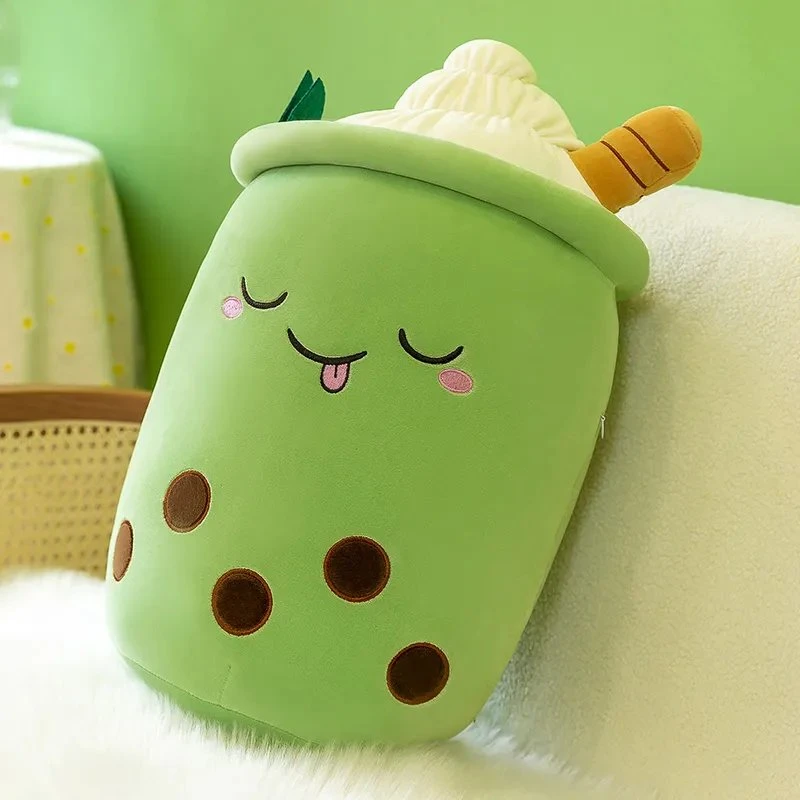 Yanxiannv Venta al por mayor de almohadas gigantes personalizadas con logotipo, peluche de boba kawaii de 25-75 cm, peluche de bebida de frutas, peluche de té con leche suave de boba