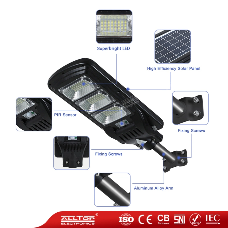 Alltop Factory Wholesale Energy Saving Road Outdoor Lighting 50W 100W 150W 200W 250W 300W Integrated Solar LED All in One Street Lamp