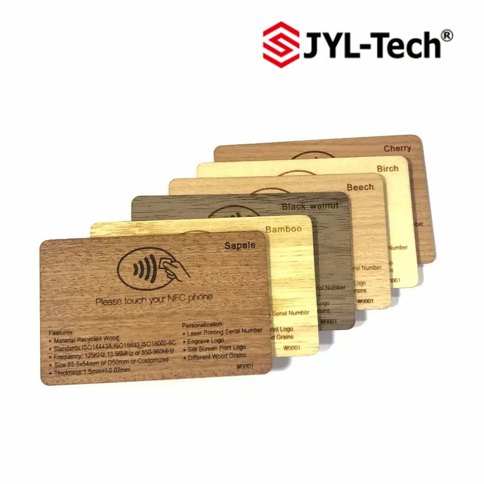 Custom Design HF NFC Wooden Hotel Card RFID NFC Smart Bamboo Card