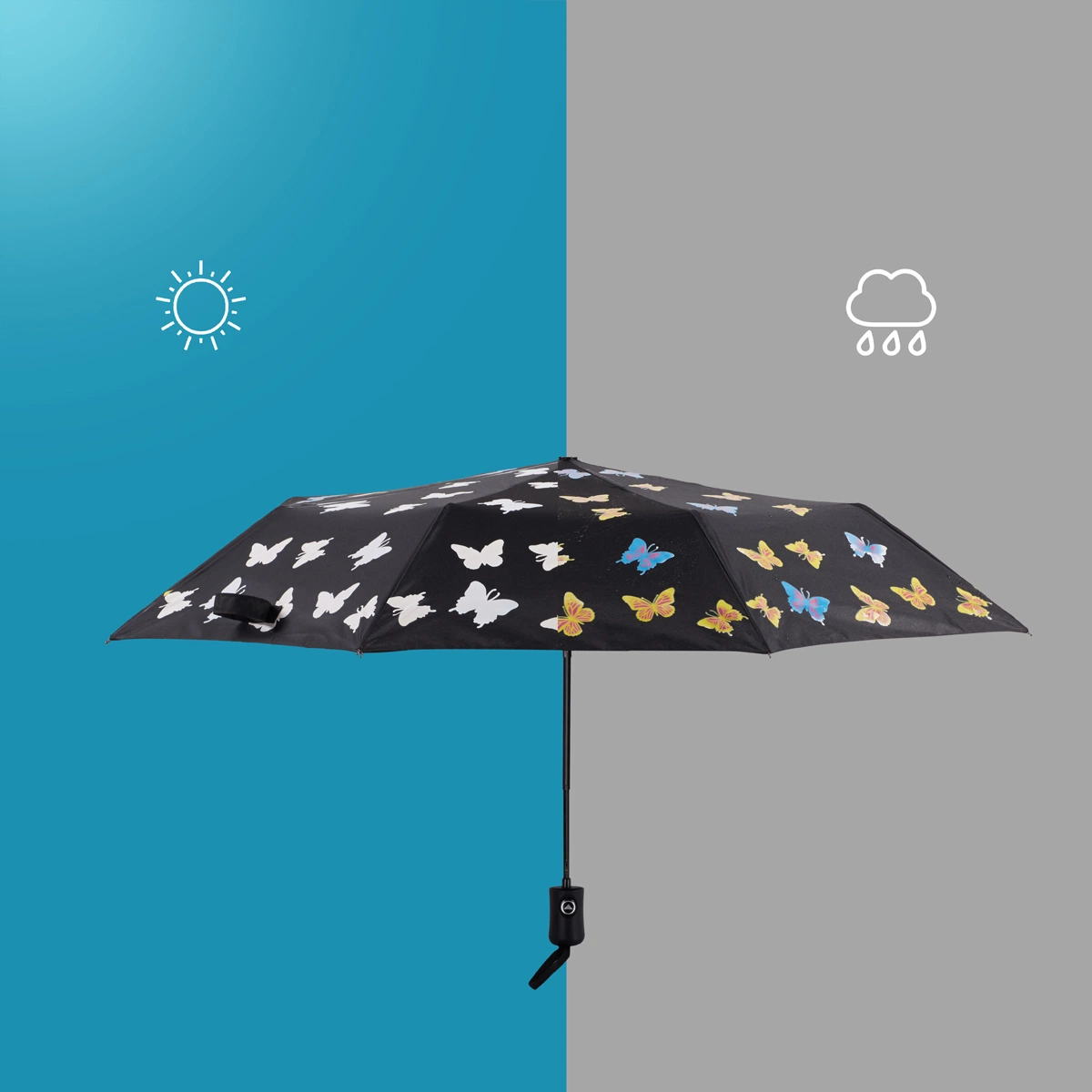 OEM Advertising Promotion Color Changing Customized Logo Printing Magic Automatic 3 Folding Gift Umbrella for Outdoor