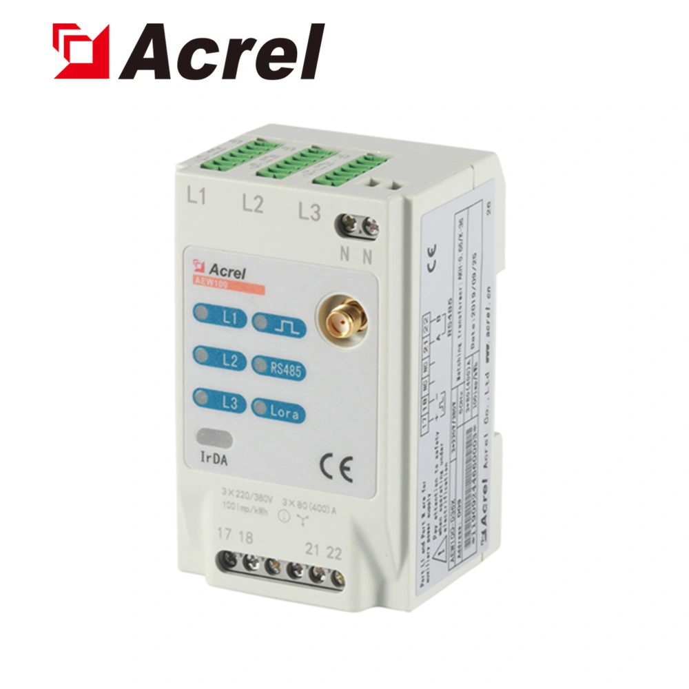 Acrel Aew100-D36 DIN Rail Three Phase Multi-Function Wireless Digital Kwh Meter Energy Meter Power Meter with Lora 470MHz