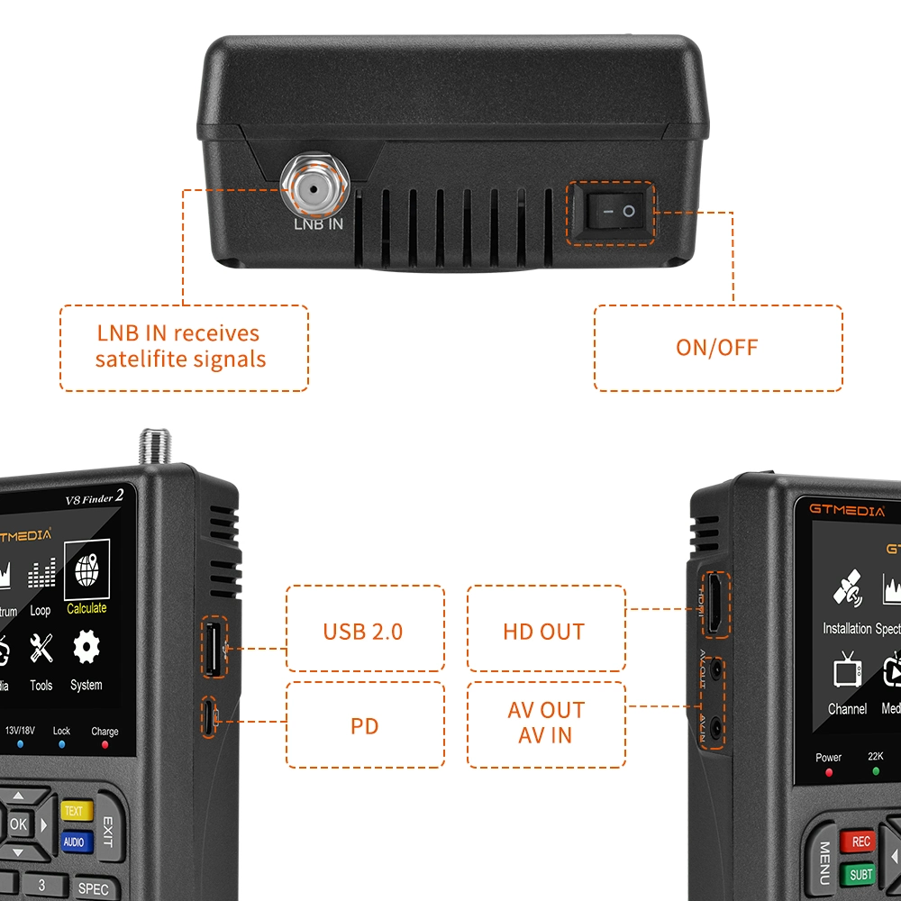 Gtmedia V8 Finder2 S2X with 3.5 Inch LCD Screen Satfinder