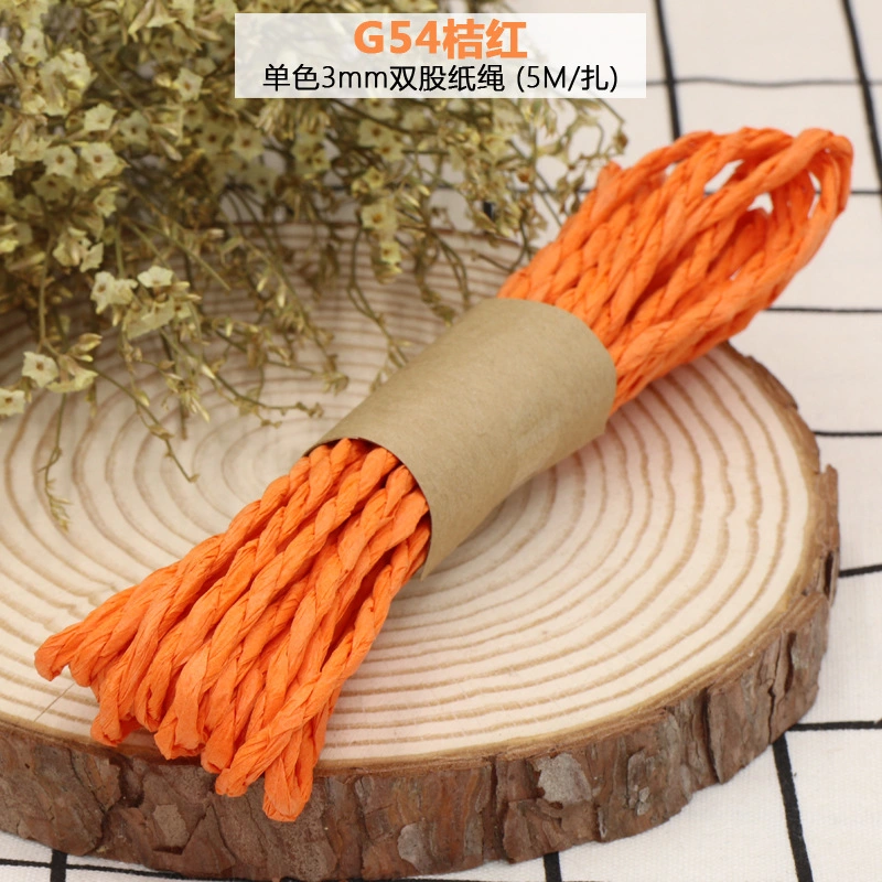 Colorful Slender Lafite Paper Rope Omelet Rugby Christmas Wedding Birthday Festival Omelet Small Gift Packaging Fresh Flower Package Party Decoration Paper Rope