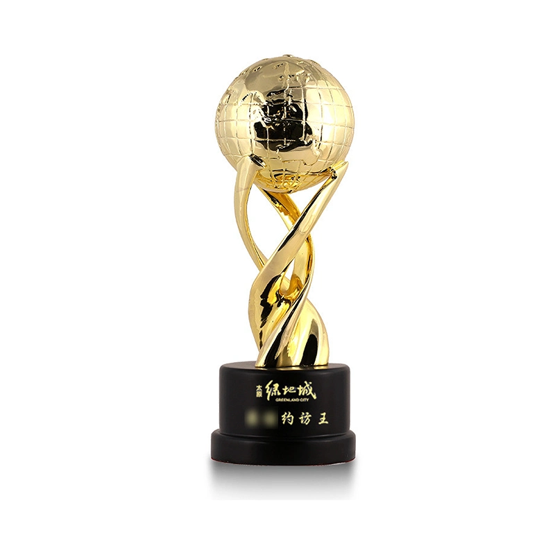 Chinese Arts and Crafts Manufacturer Designs Custom Wholesale/Supplier Fine Carved Electroplated Golf and Basketball Competition Prizes Crystal Metal Trophy Cup