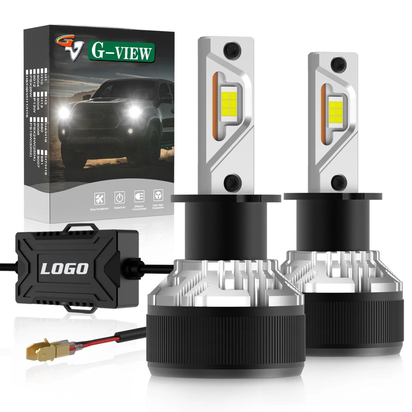 G-View G12W sistema de iluminação automática de 300lm H7 H1 H8 H11 9005 9006 9012 9004 h4 130 W LED para iluminação de automóvel Kit de faróis