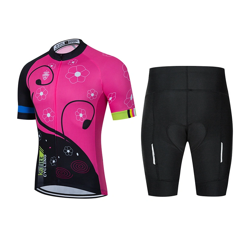 Women's Mountain Road Bike Jersey Top and Shorts Set Light Weight Cycling Wear