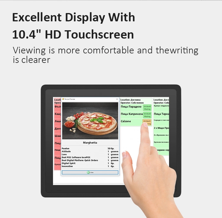 IP65 Full Waterproof 10,1 15,6 Zoll Touchscreen All-in Bildschirm für die KDS-Commercial Kitchen-Anzeige für ein Panel-PC-Restaurant