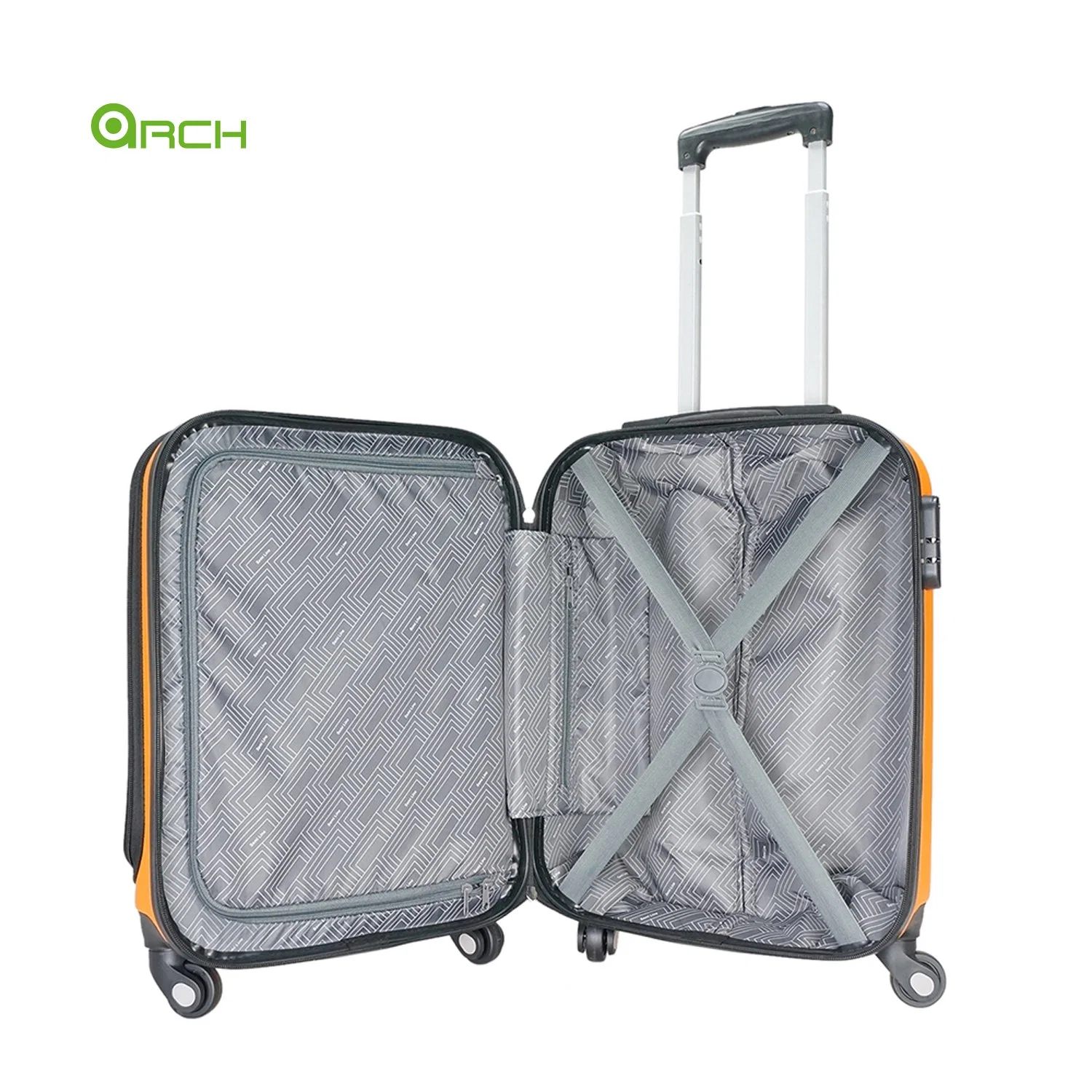 ABS Light Case with Front Opening Compartment Spinner Trolley Travel Case