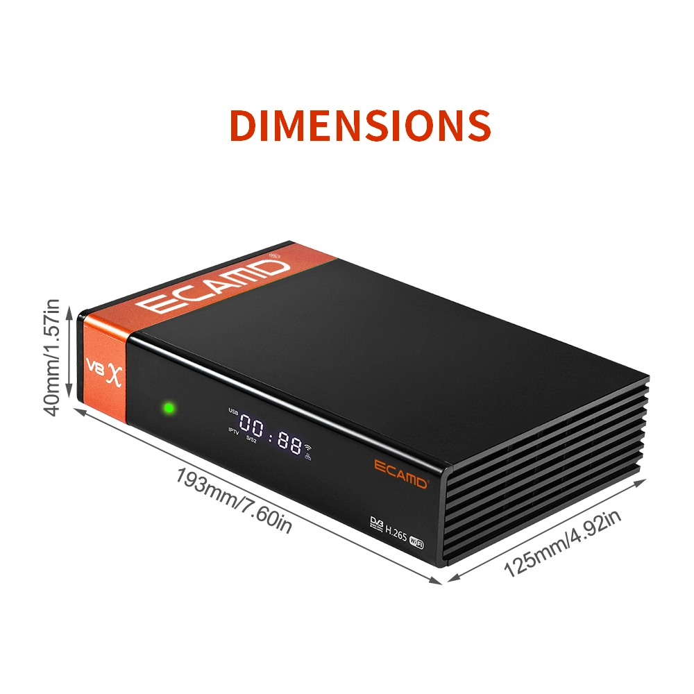 Ecamd V8X DVB S2X 2,4G WiFi 1080p Satelliten-TV Decover