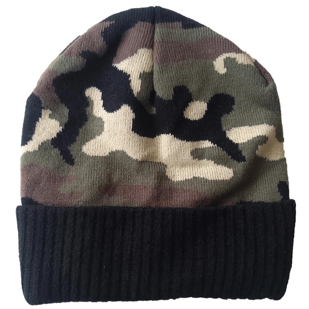 Double-Sided Design Women Winter Warm Custom Jacquard Logo Knitted Beanies