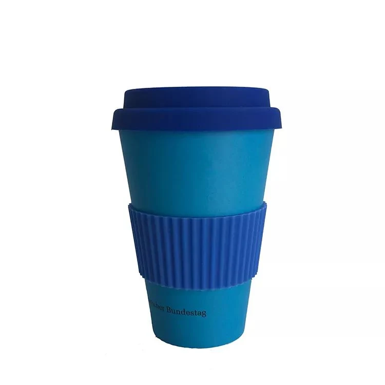 Aveco portátiles reutilizables Ecológica Degradable de fibra de bambú taza de café para llevar tazas tazas con tapa