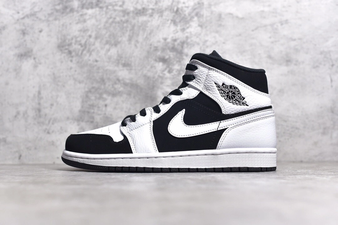 Air Jordan1 MID Black White Panda Casual Sneaker Basketball Shoes