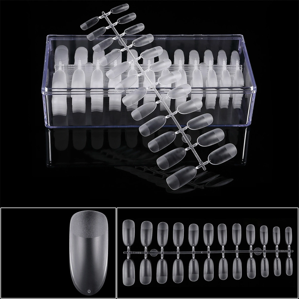 Transparent Stiletto carré Boîte acrylique couleur demi-coquille d'Ongles faux ongles artificiels de conseils d'Ongles faux ongles