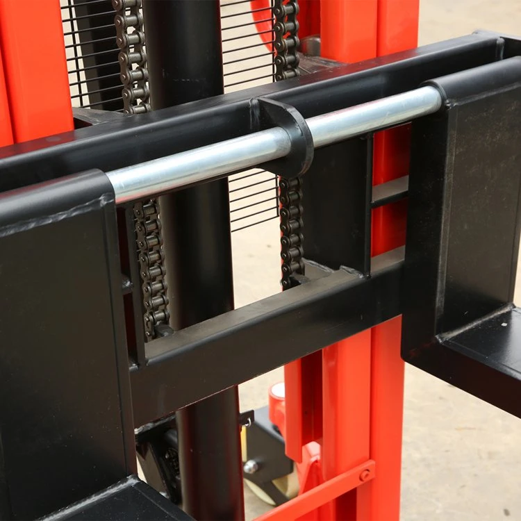 Red Color Manual Hydraulic Pallet Hand Lifting Stacker