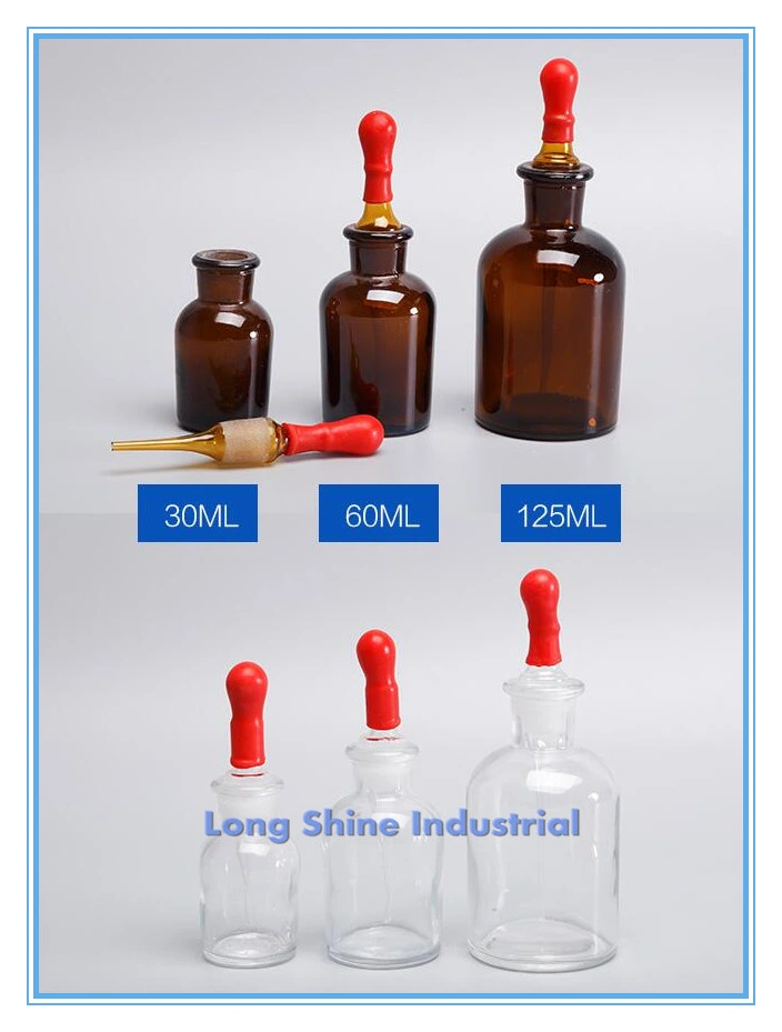 60ml Customized Laboratory Glassware Glass Dropper Bottle for Chemical Reagent