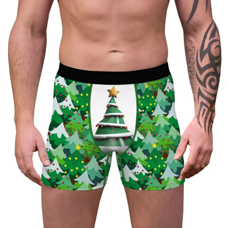 Boxershorts Herren Weihnachten Shorts Jungen Unterwäsche für Herren Print Muster