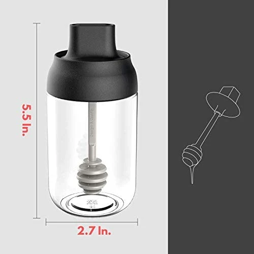 Household Cover Glass Moisture Proof Transparent Seasoning Bottle Condiment Tank, Transparent Glass Condiment Jar Moisture-Proof Pepper Sauce Bottle Esg15731