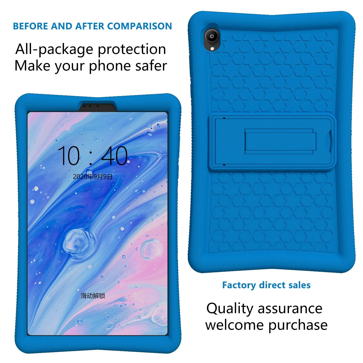 Protector Shell Case Shockproof Silicone Soft Cover with Kickstand for Lenovo Tab M10 HD Tb-X505f Tb-X505n