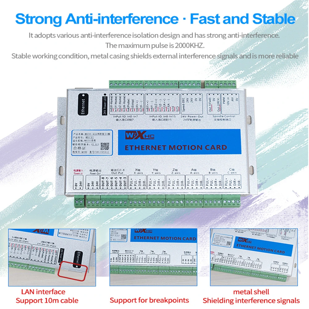 Xhc Mach3 controlador CNC 6axis Tarjeta de Control de Movimiento de Puerto Ethernet MK6-et