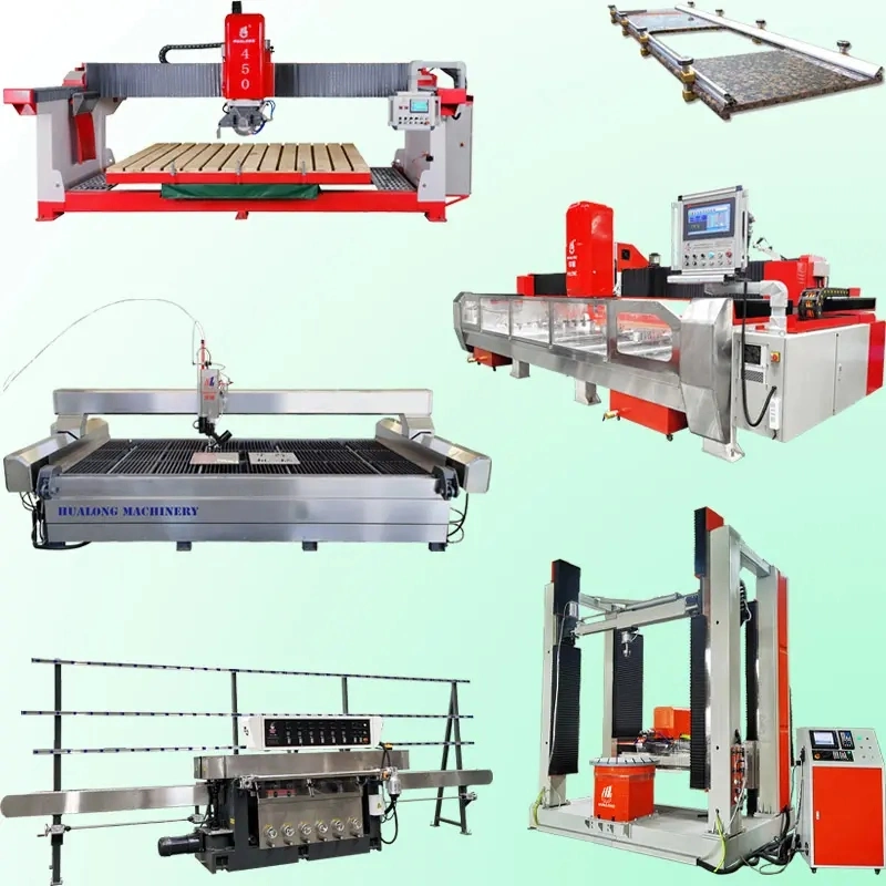 Hualong Machinery Itália Esa System Software de Programa Automático Máquina de Serra de Ponte CNC de 5 Eixos para Corte de Pedra para Mármore, Fabricação de Bancada de Cozinha na América.