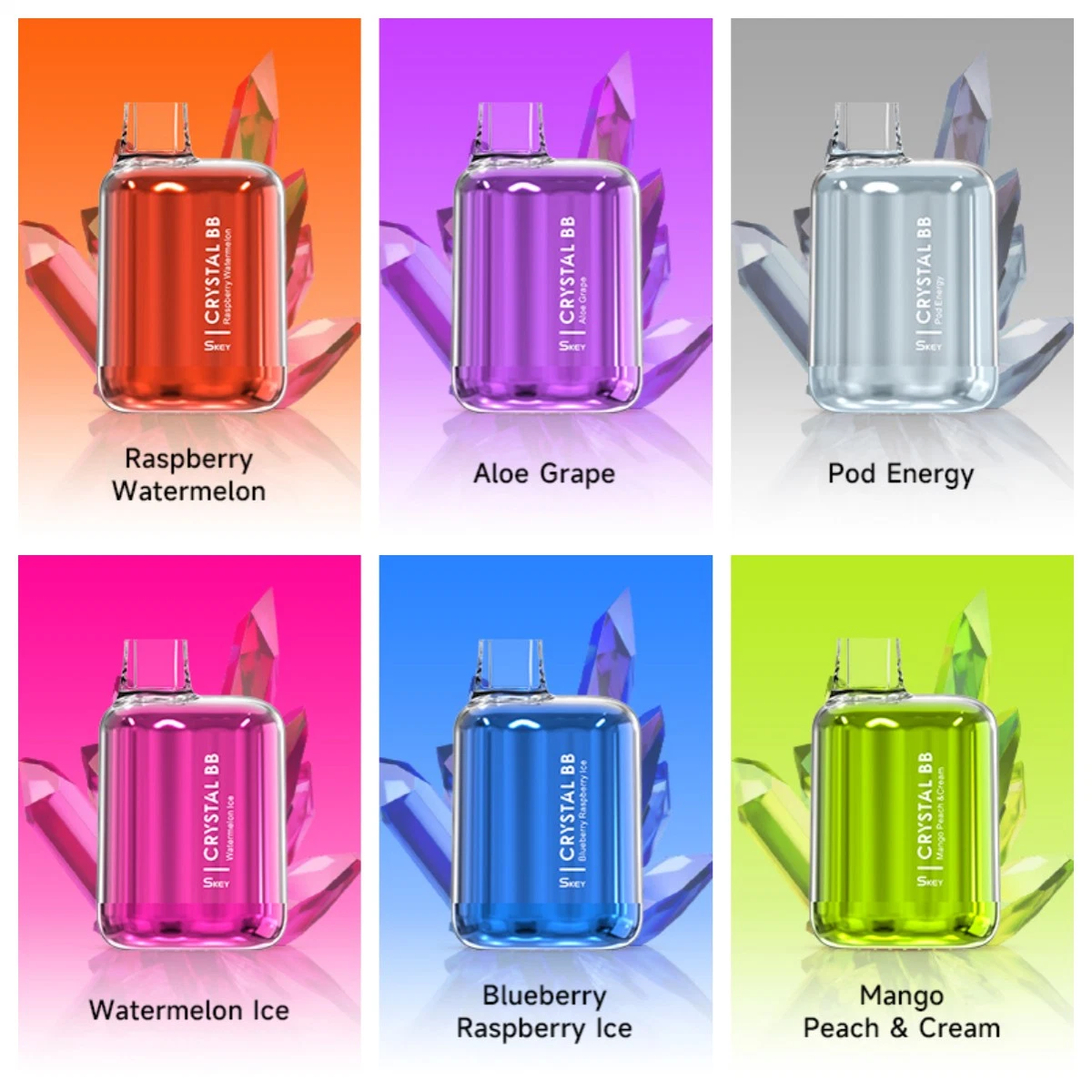 Skey Crystal Bb Box Disposable/Chargeable 6000 Puffs Wholeale I Vape OEM Bio Color Vaporizer