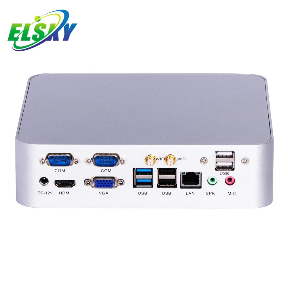 Mini PC HD4000 Elsky Fanless con placa base Mini ITX 10th Unidad de disco duro SSD Gen Dual Core I3-10110u SATA3,0 2*COM Power 12V 4K pantalla