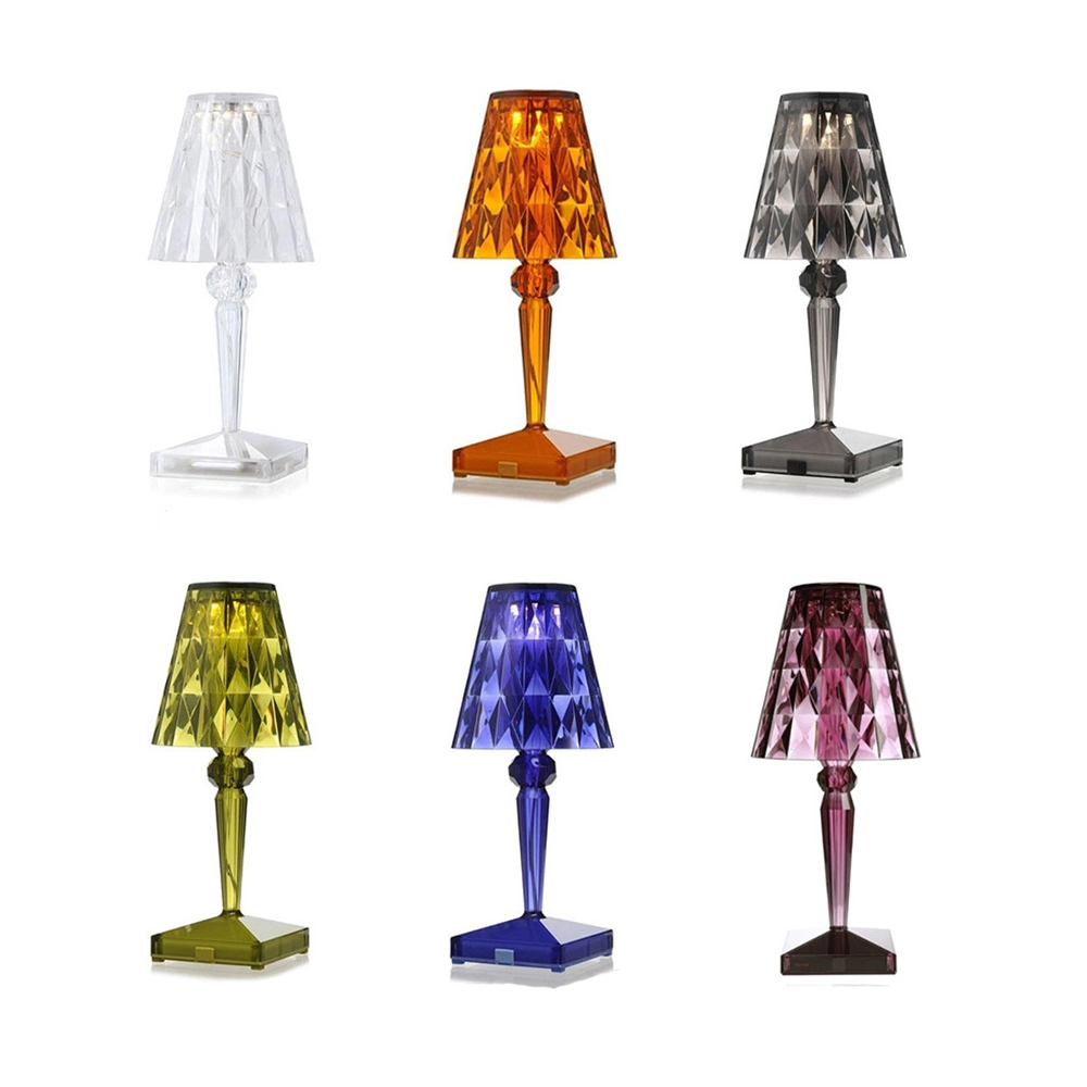 Modern New Crystal LED Cordless USB Charging Touch Rechargeable Table Lamp for Wedding Party Decorative Lighting Decoration Decor Cordless Crystal Desk Lamps