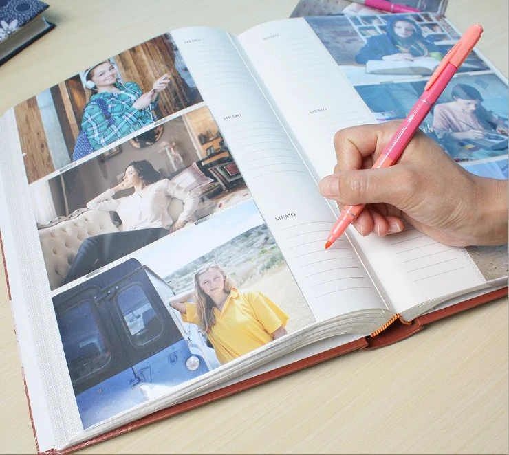 Silk Screen Printed Leather PU Photo Album for Wedding/Traveling/Family/Babies/Students