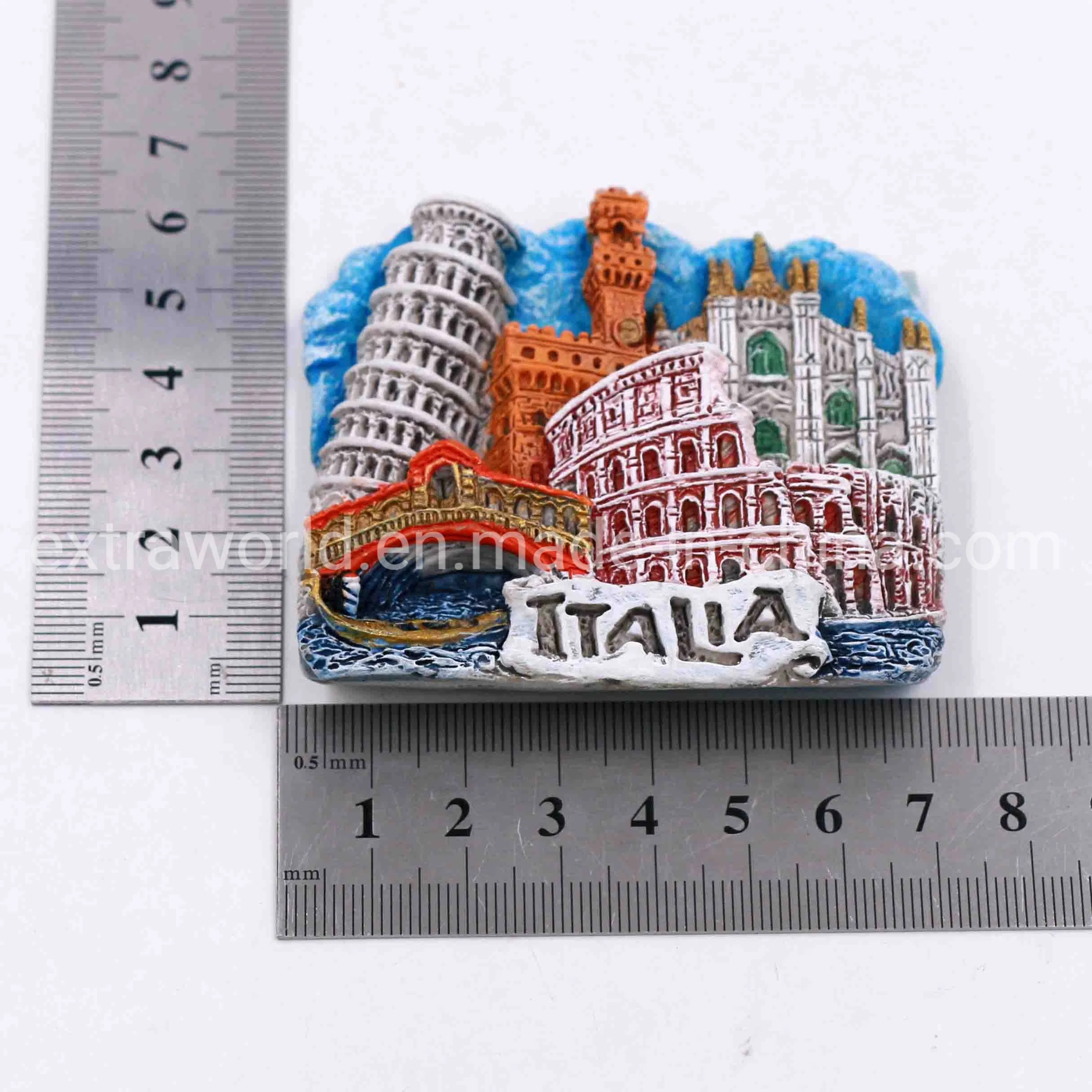 Custom 3D Resin Hand-Painted Fridge Magnet Italy Souvenirs for Promotion Gift