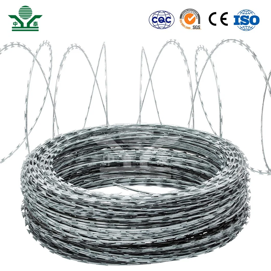 Zhongtai Galvanized Barbed Wire Mesh China Wholesale/Supplierrs 980mm Coil Diameter Concertina Razor Barb Wire Used for Anti Climb Metal Fencing