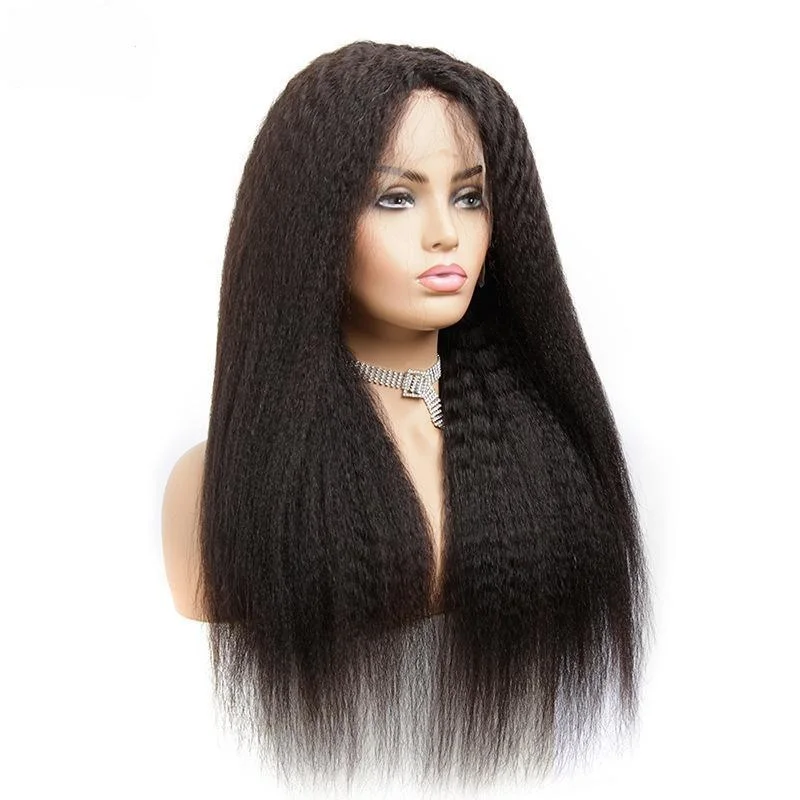 13X4 Transparent Lace Frontal Wig Human Hair Kinky Straight for Women