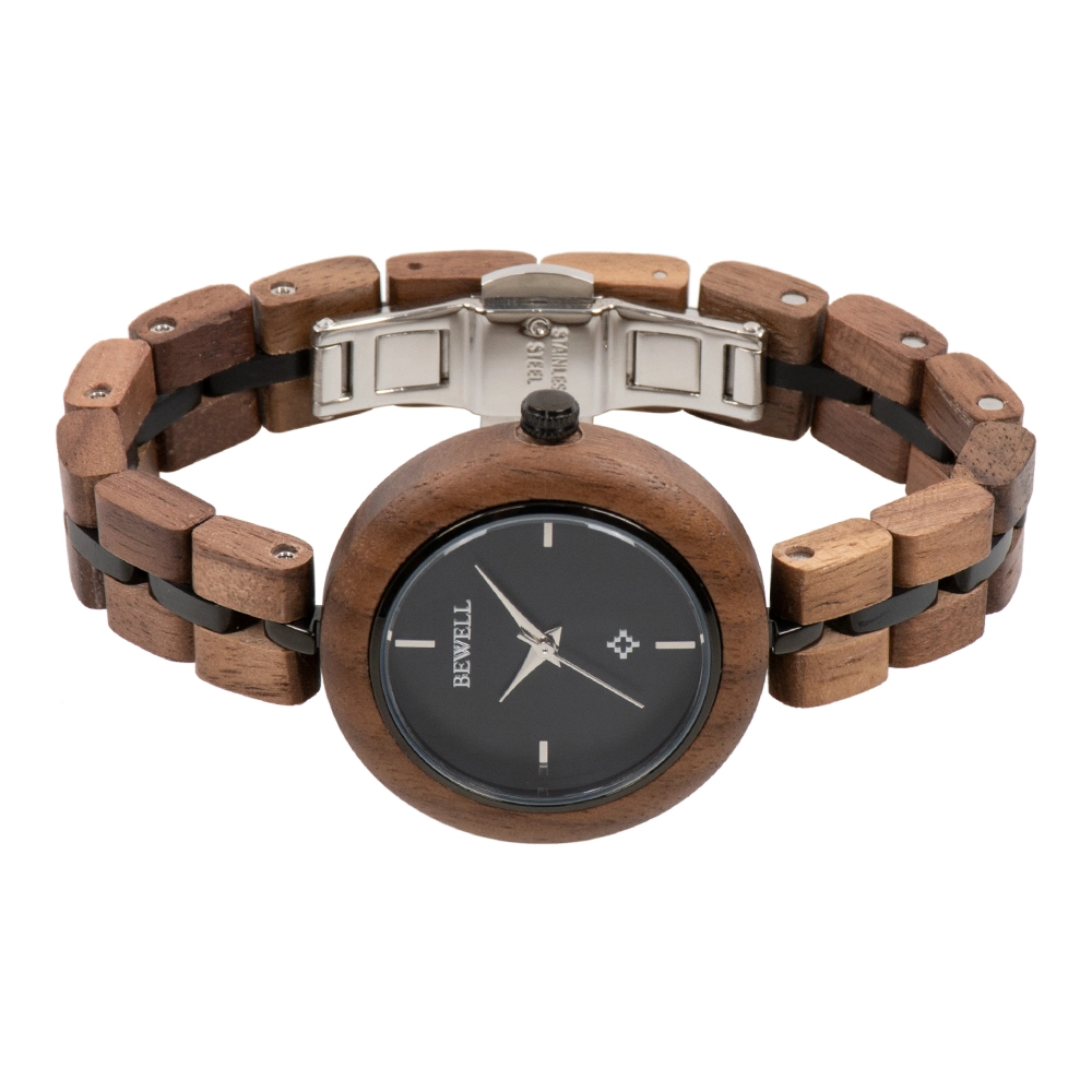 Fast Delivery Stock Fashion Wooden Handcrafted Ladies Quartz Wrist Watch