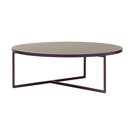 Living Room Furniture Round Marble Top Metal X-Base Coffee Table