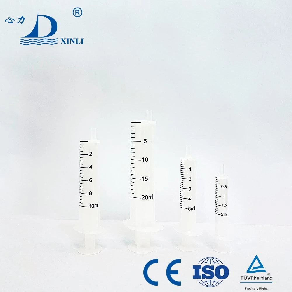 Seringa de 2 peças descartável de segurança de 10 cc e 20 cc para medicina, 5 cc, com Agulha opcional com aprovação CE